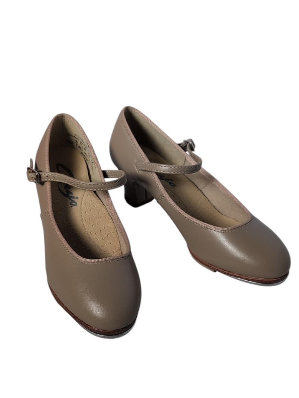 Capezio Taupe Mary Jane Block Heel Character Style Tap Dance Shoes